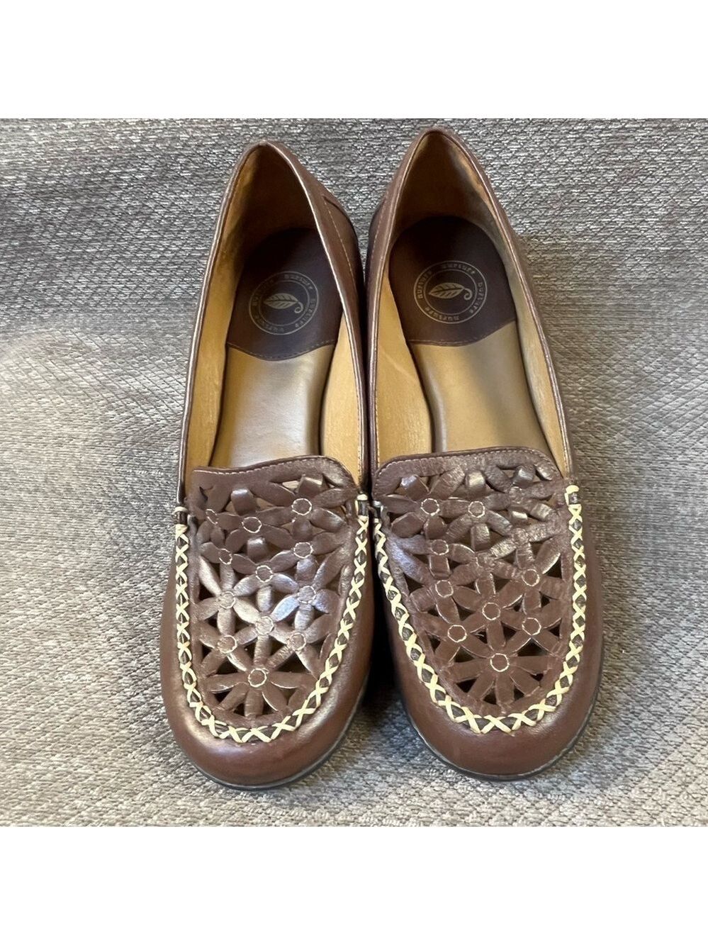 Nurture Gardner Women’s Brown Leather Wedge Loafers Comfort Heels 6.5 M EUC - Picture 3 of 14